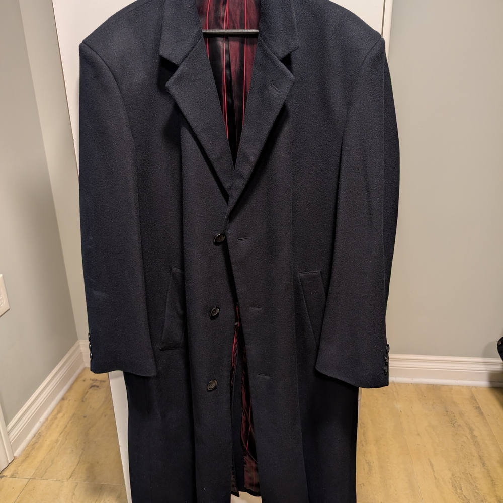 Men's Elegant Navy Trench Coat